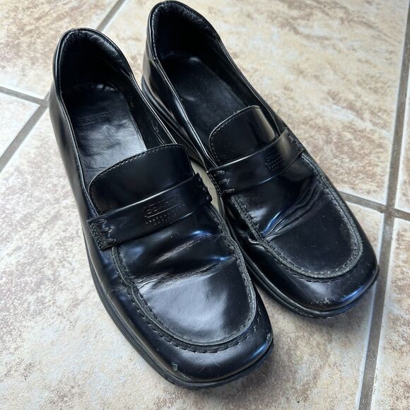 Coach Leather Loafers Classic Sleek Black Women’s Size 36 Square Toe Modest Chic - Picture 3 of 11